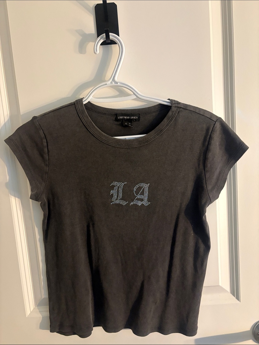 Streetwear Society Black Rhinestone LA Tee